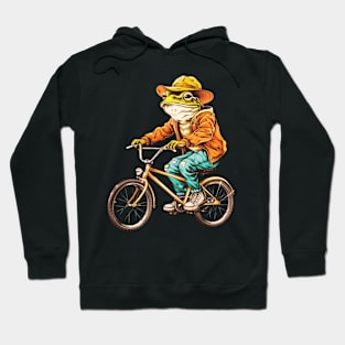 Funny Frog On A Bike Hoodie